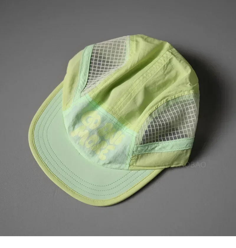 Summer Contrasting Color Quick-drying Mesh Baseball Caps Men Women Fashion Breathable 5-Panel Sunshade Casual Short Eave Sun Cap 250605