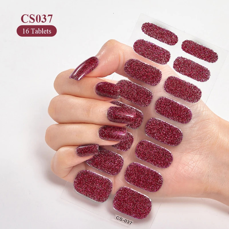 Full Cover Nail Stickers Fashion Polish Decoration Sparkling Glitter Self Adhesive Manicure Art Sticker 250605