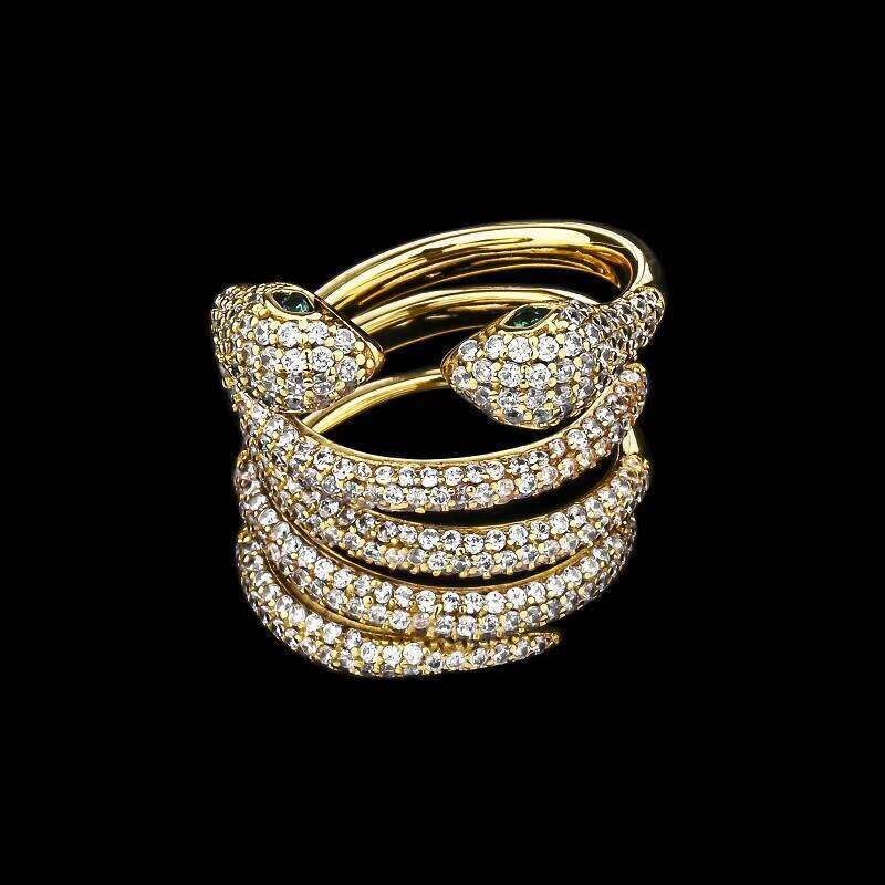 Unisex Snake-Shaped Hiphop Ring Durable and Wear-Resistant with Rose Gold Plating Street Style at an Price