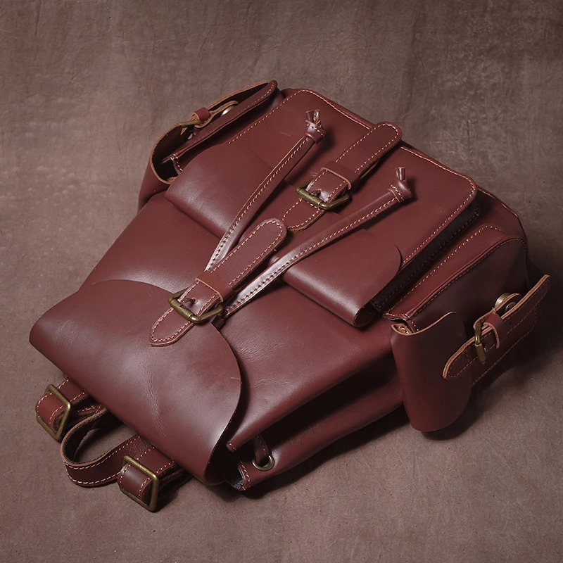 GURO High Quality Cowhide Backpack Womens Vintage Trend Weekend Travel knapsack Deluxe n Genuine Leather Girls School Bags 250605