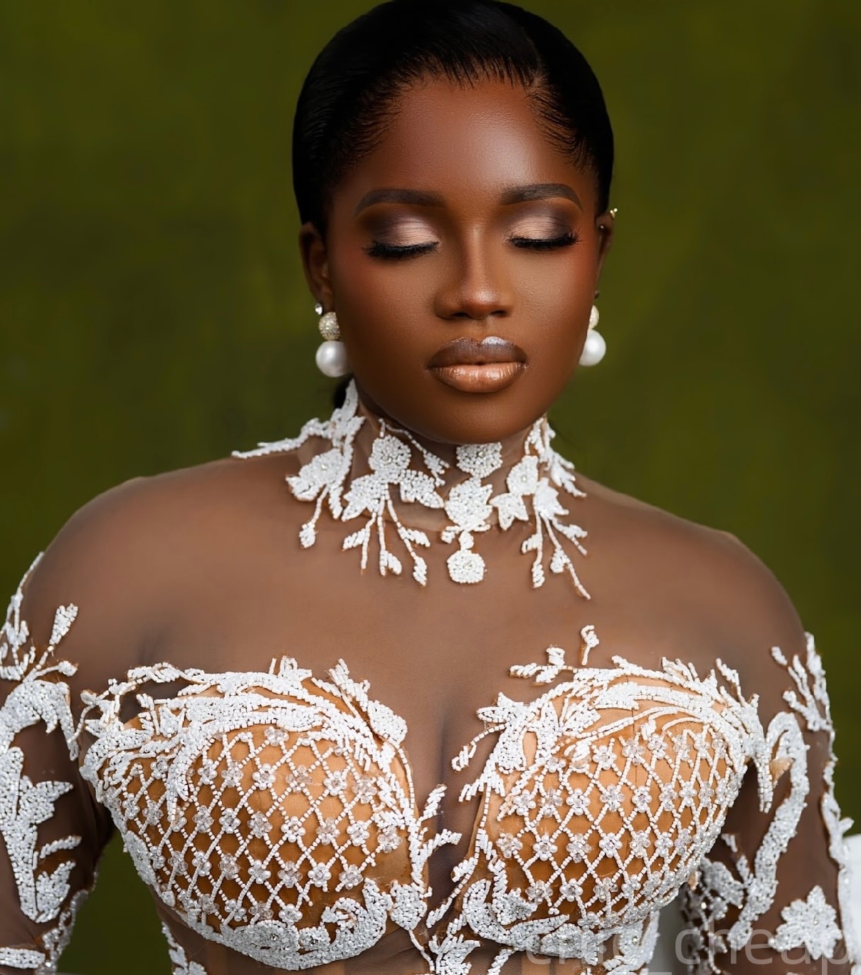 2025 Arabic Aso Ebi Plus Size Ivory Mermaid Wedding Dresses Illusion Lace Sheer Neck Full Sleeves Vintage Bridal Gowns Dress ZJ205