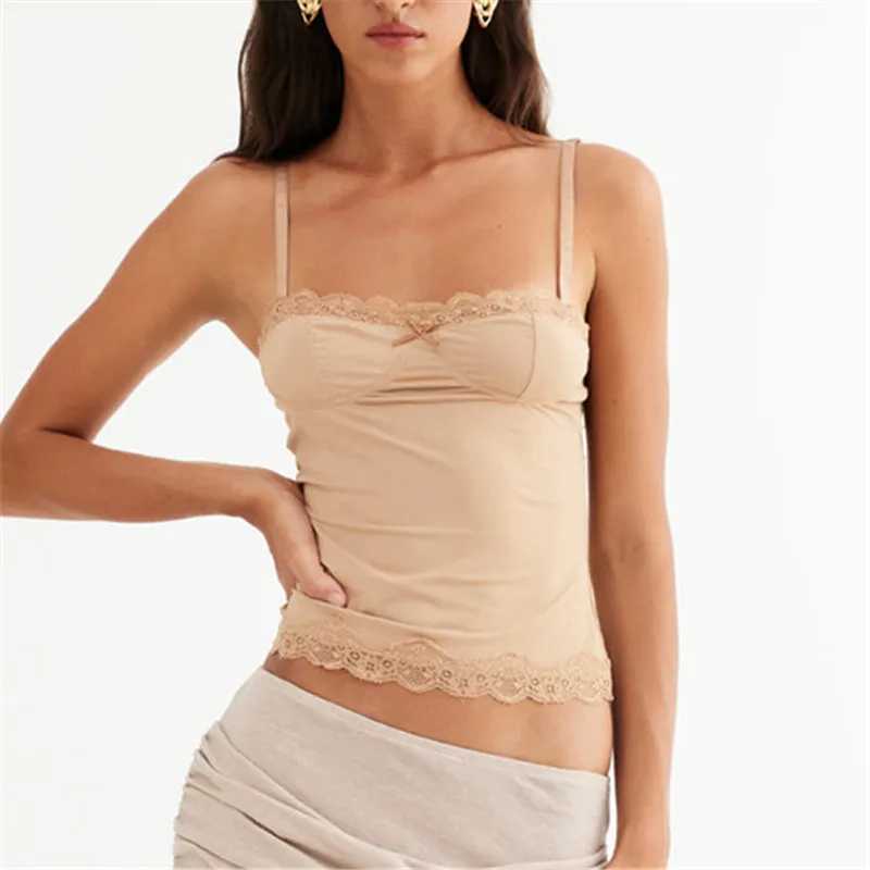 Women Y2K Tank Tops Lace Sleeveless Vest Tops Womens Summer Cami Tops Slim Fit T-Shirts Camisole Vintage Streetwear T250607