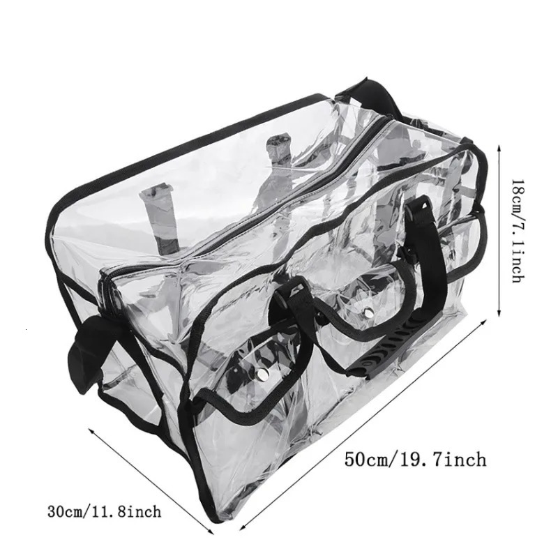 PVC Transparent Storage Bag with Shoulder Strap Travel Tote 250603