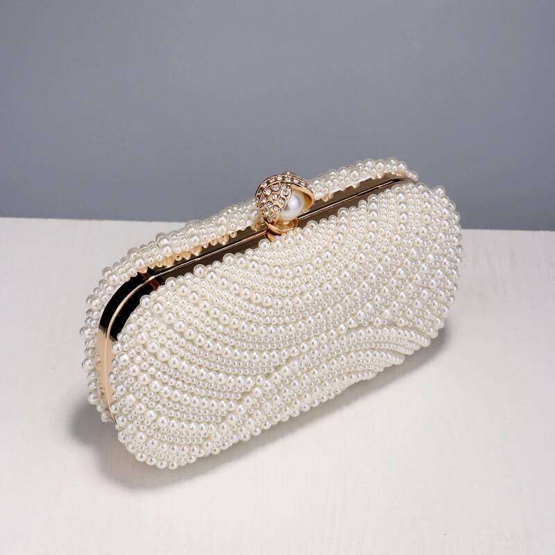 Beading Women Evening Bags Vintage Small Chain Shoulder Pearl Dias Metal Ladies Clutch Handbags