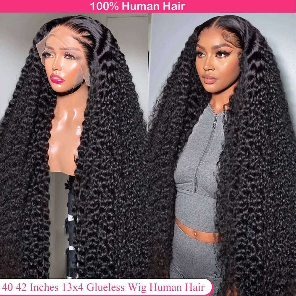 NAMM 250 Density Wigs 40 Inches Deep Wave 13x4 HD Lace Front on Clearance Sale Curly Human Hair Glueless Wig
