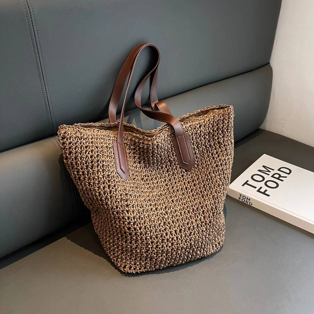 Women Shouder Bohemian Straw Underarm Summer Beach Woven Armpit Large Casual Crochet Tote Bag Shopping Bags