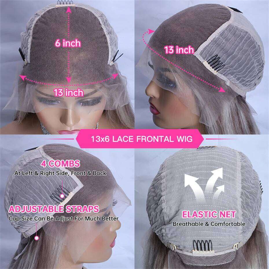 NAMM Straight 13x6 Brown Highlight Front Human Hair Natural Hairline Ash Blonde Transparent Lace Frontal Wig For Women