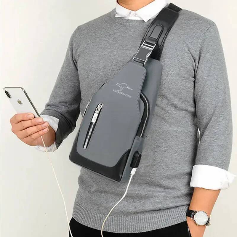 Men's New Fashion Korean Style Casual Sports Water Proof Oxford Chest Crossbody Bags for Men Shoulder Messenger Bag