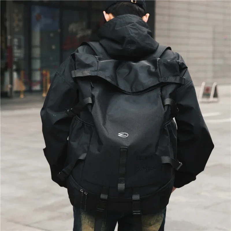 High Street Backpack for Men Fashion Outdoor Women Streetwear Bags Leisure Unisex Couple Large Capacity Backpacks 250605