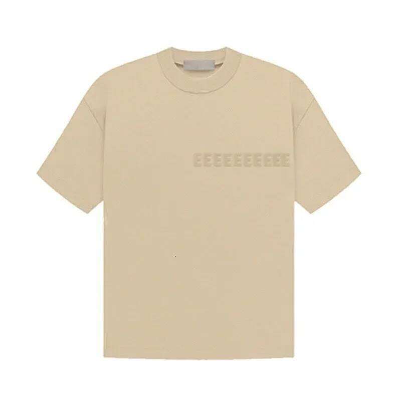 Season 9 Classic Brand Men's Chest 3D Silicone Letter Cotton Short Sleeve Trendy Couple High Street Loose Top T-shirt