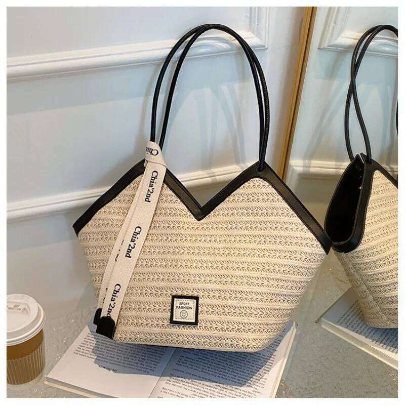Women s Fashion Beach Shoulder Straw Designer Large Capacity Handbag Retro Hand held Woven Bag bag