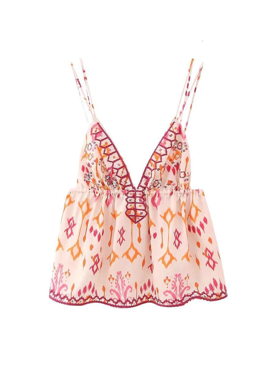 Womens Sparkly Sequin Tank Top Sleeveless V-neck Glitter Camisole Shirt for Nightclub Party Clubwear Summer Beach