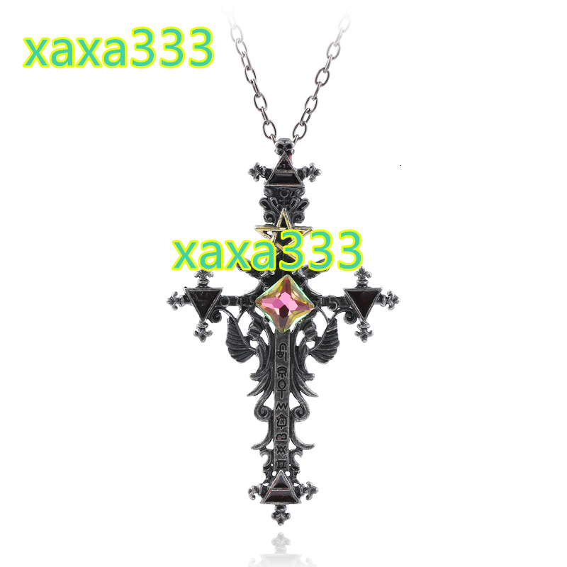 New Vintage Product Cross Pendant Necklace Fashion Women Gift Necklace Cross Drilled Crystal Pendant Necklace