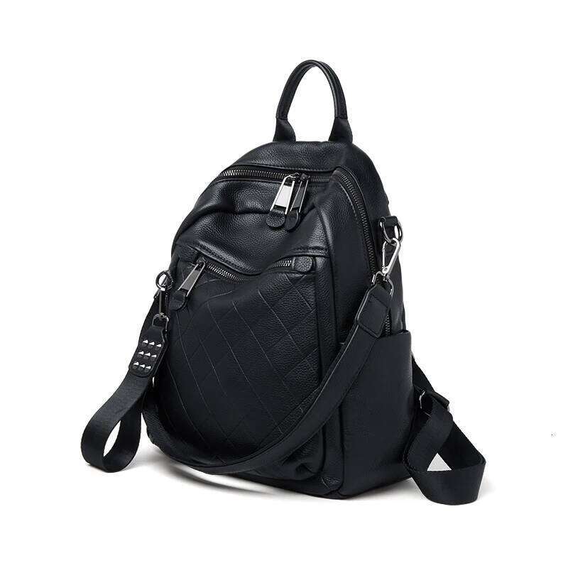 ZOOLER 2025 New First Layer Genuine Leather Designed Plaid Large Capacity Backpack School Bags College Girl Hot#SC1703