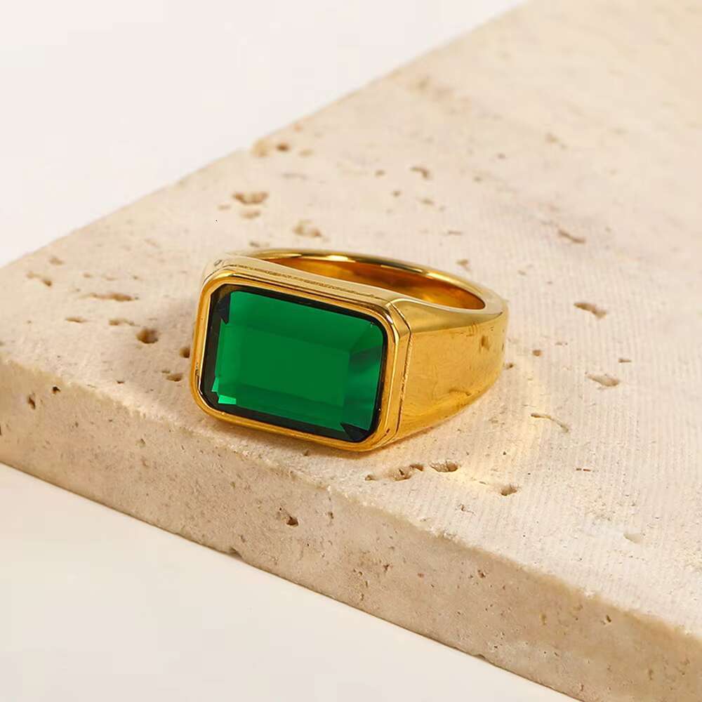 Retro simple large diamond women's ring European and American style S925 18K gold plating Popular new jewelry