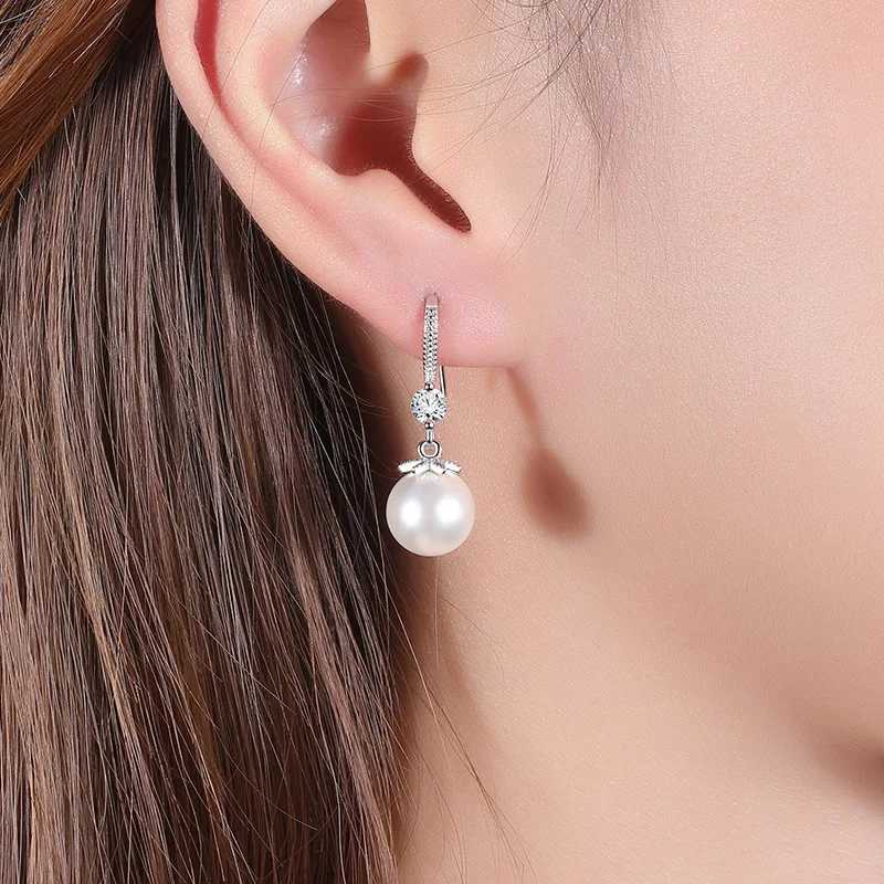 Exquisite Fashion 925 Sterling Silver Necklace Earrings Jewelry Set 10MM Pearl Accessories For Women Engagement Jewelry Gift Z250607