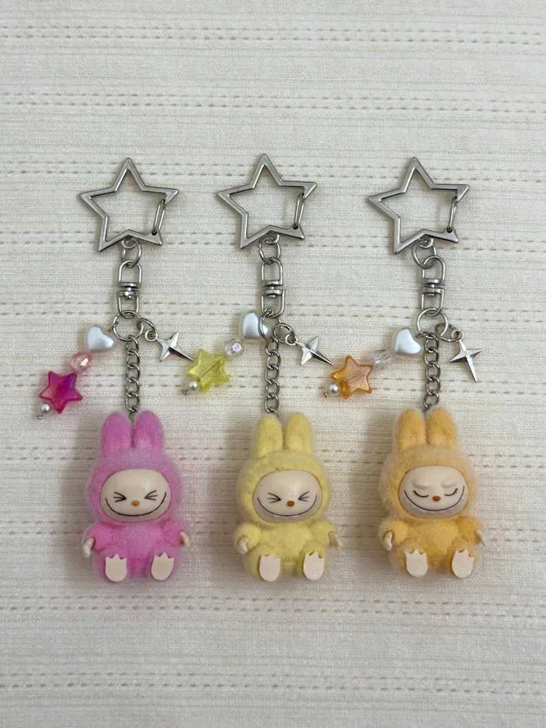 Handmade plug-in toy Labubu keychainXJ250607