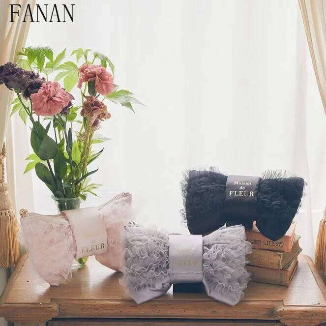 2025 New Cute Fashion Women's Handbags Mesh Lotus Leaf Lace Portable Shoulder Bags Casual Crossbody Clutch Bag Japanese Style