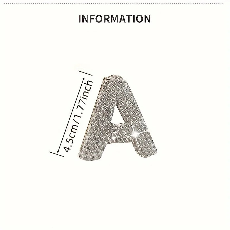 1pc Sparkling Rhinestone Alphabet Keychain Alloy Round Letter Charm with Ring Buckle Decorative Crystal Pendant Accessory 250605