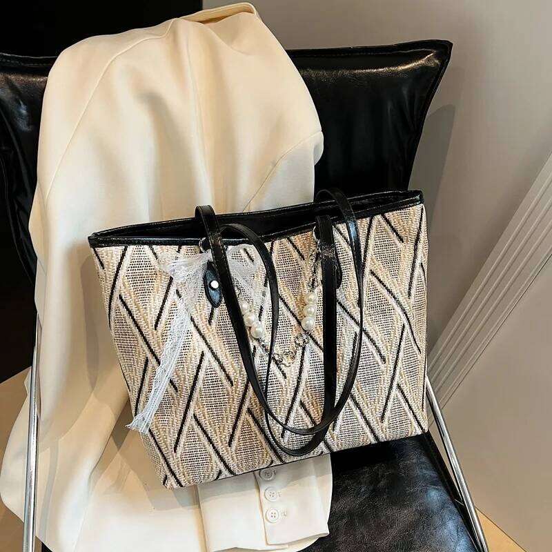 New With Fresh Bohemian Style, Women's Shoulder Tote Bag, Large Capacity Casual Shopping Bag