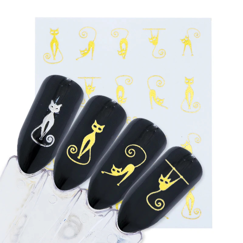 1sheets Gold Zipper 3d ns Nail Art Stickers Decals Manicure Decor Tools DIY Tips Fashion Accessories LAXF6021 250605