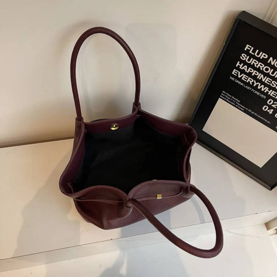 Big Short Handle PU Leather Tote for Women 2025 Y2K Ladies Shoulder Bag Females Retro Handbags and Purses Top-handle Bags