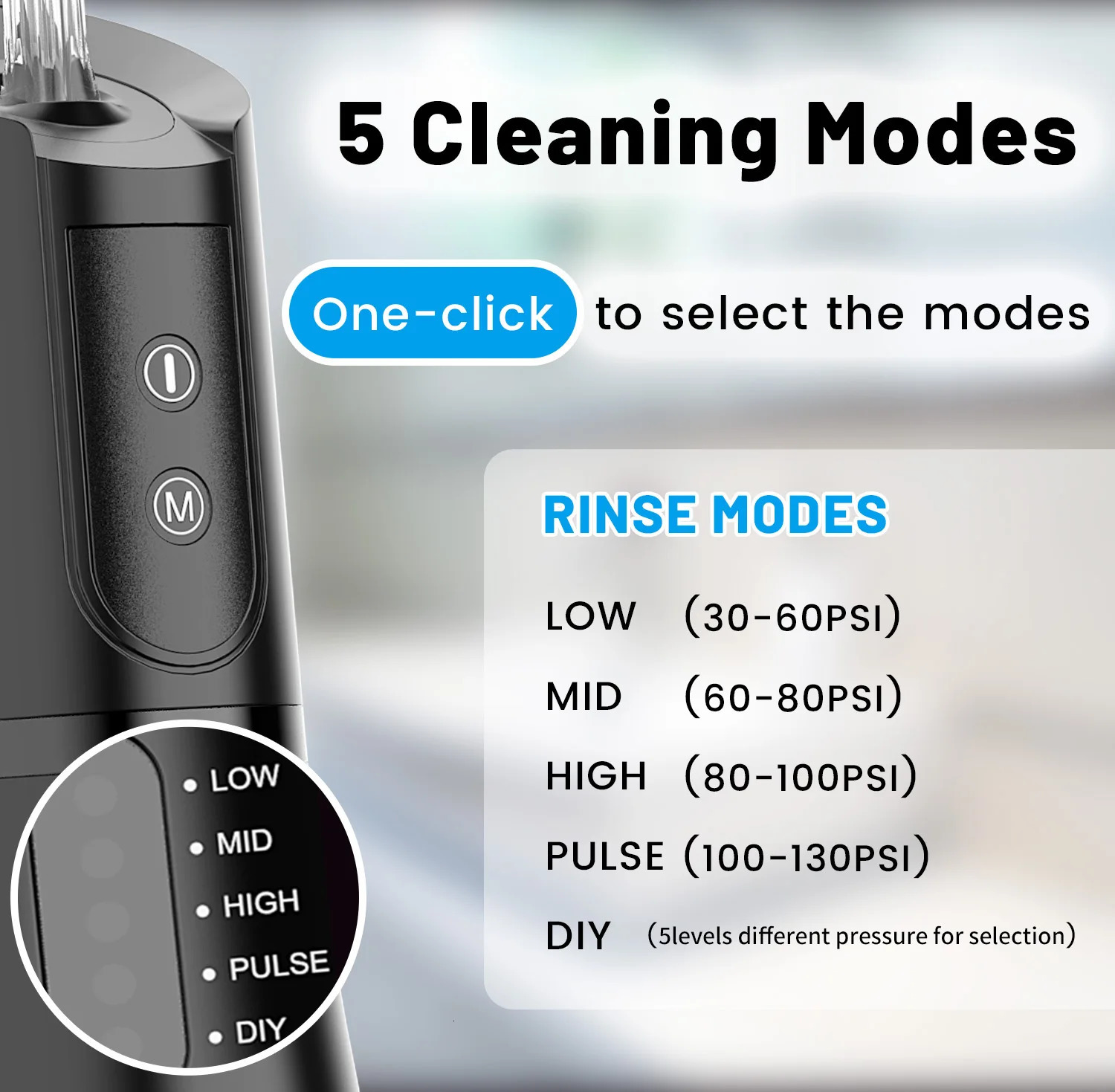 Rechargeable Portable Oral Irrigator High Pulsed Mouth Washing Machine Quiet Travel Water Flosser for Deep Cleaning Gum Health 250605