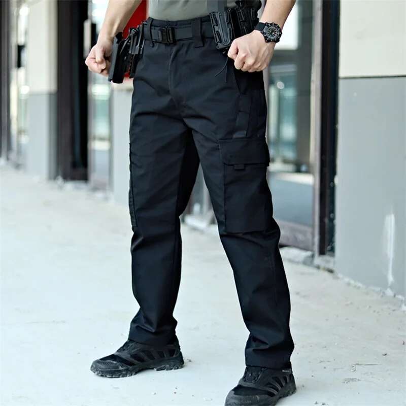 Mens Tactical Cargo Pants Lightweight Elastic Waist Outdoor Work Trousers with Multi-pockets for Hiking and Camping