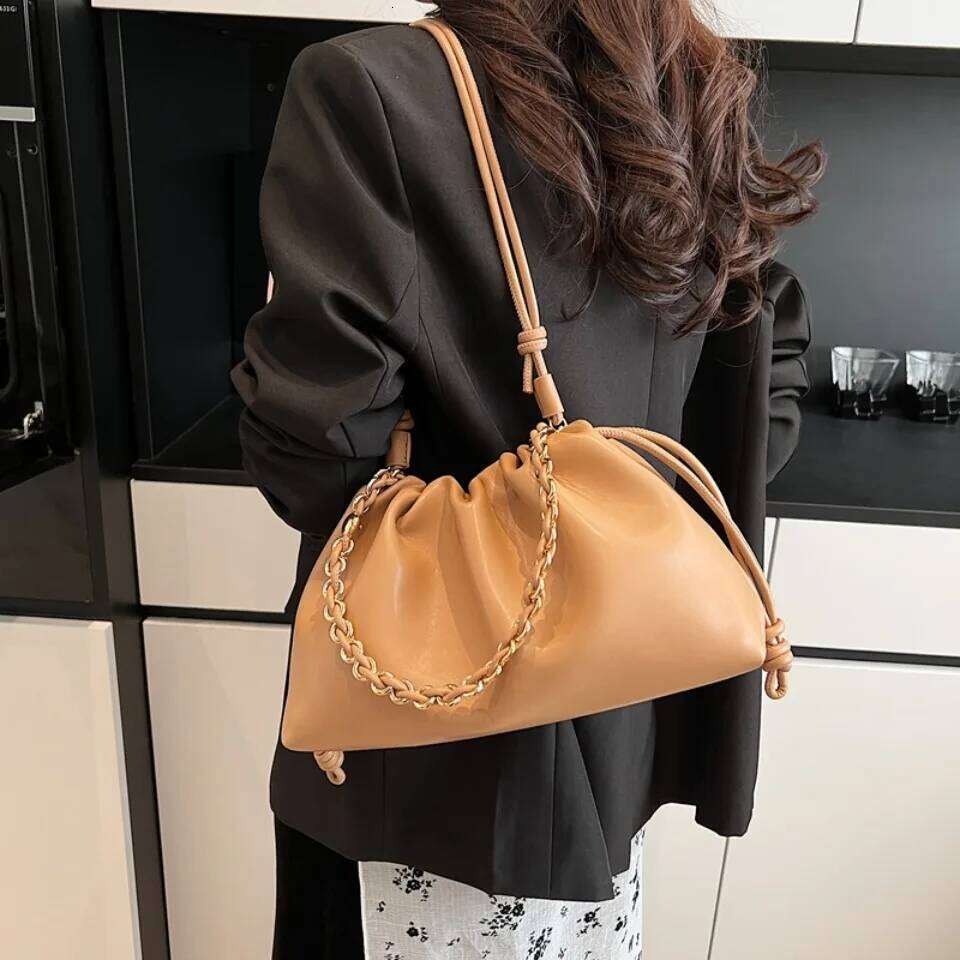 Small Design Women's Soft PU Leather Cloud Hobo Shoulder Crossbody Bag Elegant Dressy Handbag Dumpling Party Clutch Purse