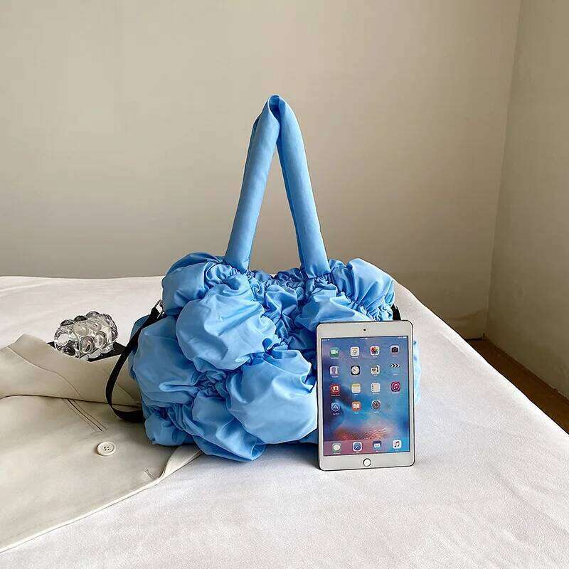 Hot Selling Overlarge Ruched Shoulder Quilted Handbags Puffy Designer Bag Padded Crossbody Bags For Women Big Shopper Tote Lingge Purses