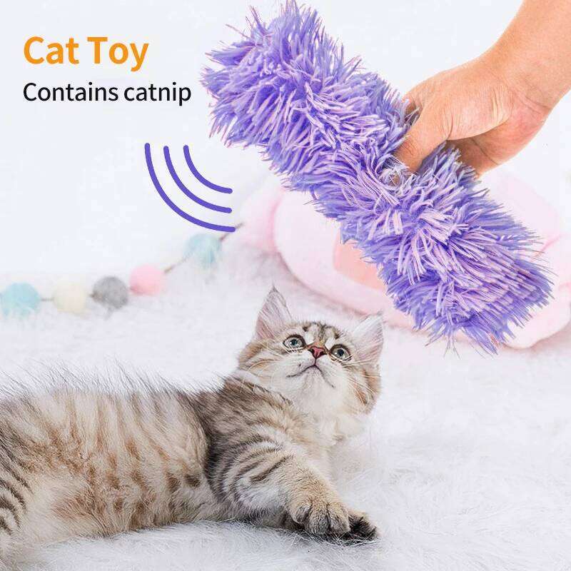 Plush Chew Toy Caip Self-hi Bite Strip Teaser Toys for Cats Soft Interactive Cat Plaything Katten Speelgoed