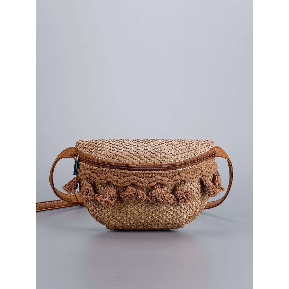 2025 New Women's bags tote bag Tassel Woven Waist Bag High-End Straw Crossbody