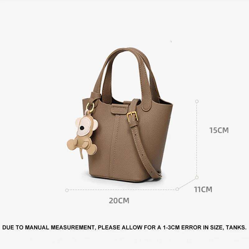 New Women's Bag Cowhide Pouch Retro Designer Bucket Shoulder Bags Women's Wallets Crossbody Tote Handbag