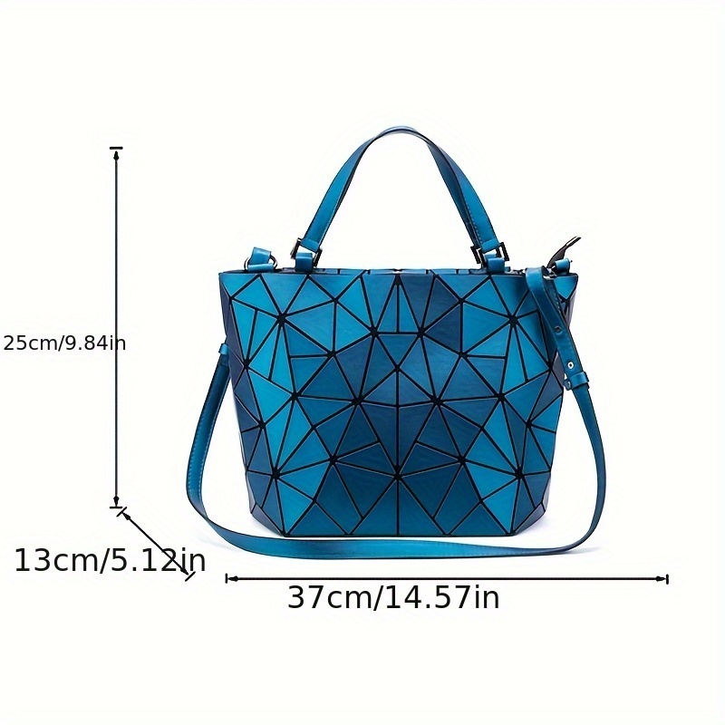 Luxury Brand Designer Bag FOUPOOM Women's Matte Geometric Tote Bag - Adjustable Shoulder & Foldable Handbag With Zipper Closure, Large Capacity P