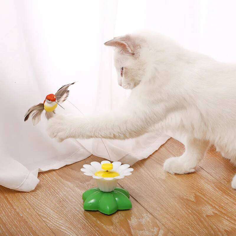 1PC Electric Butterfly Cat Toy - Automatic Rotating Flying Hummingbird, Funny Intelligence Training Pet Toys (Random Color)