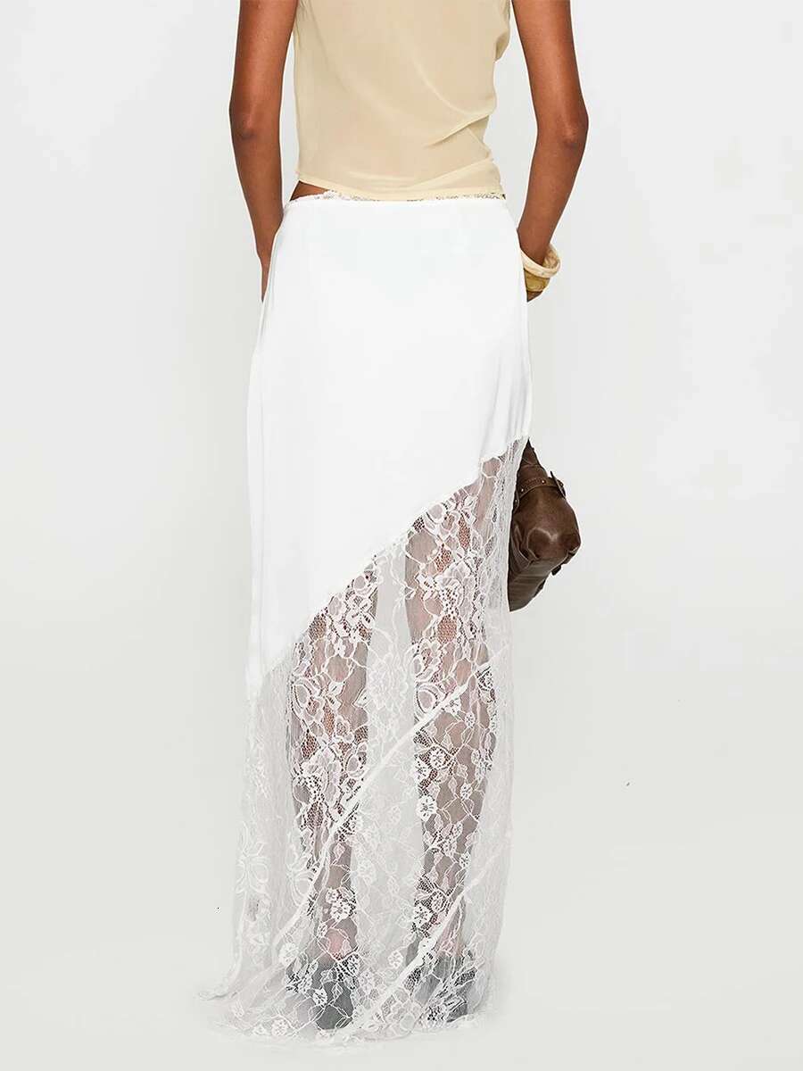 Womens Floral Print Maxi Skirts High Waist Boho Style A-line Long Skirts Elegant Summer Beach Skirts with Pockets