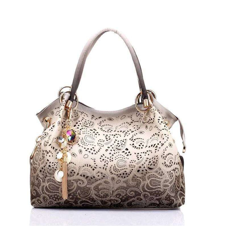 OLOEY YLWHJJ Brand Women's bolsa de dama feminina handbags gray hollow out ombre bags ladies szare torebki damskie hobo lace bag