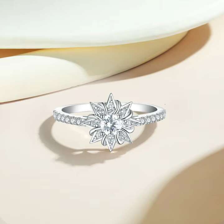 Silver Rings 18K Gold Plated Cubic Zirconia Women Fashion Styles Sterling Silver Rings