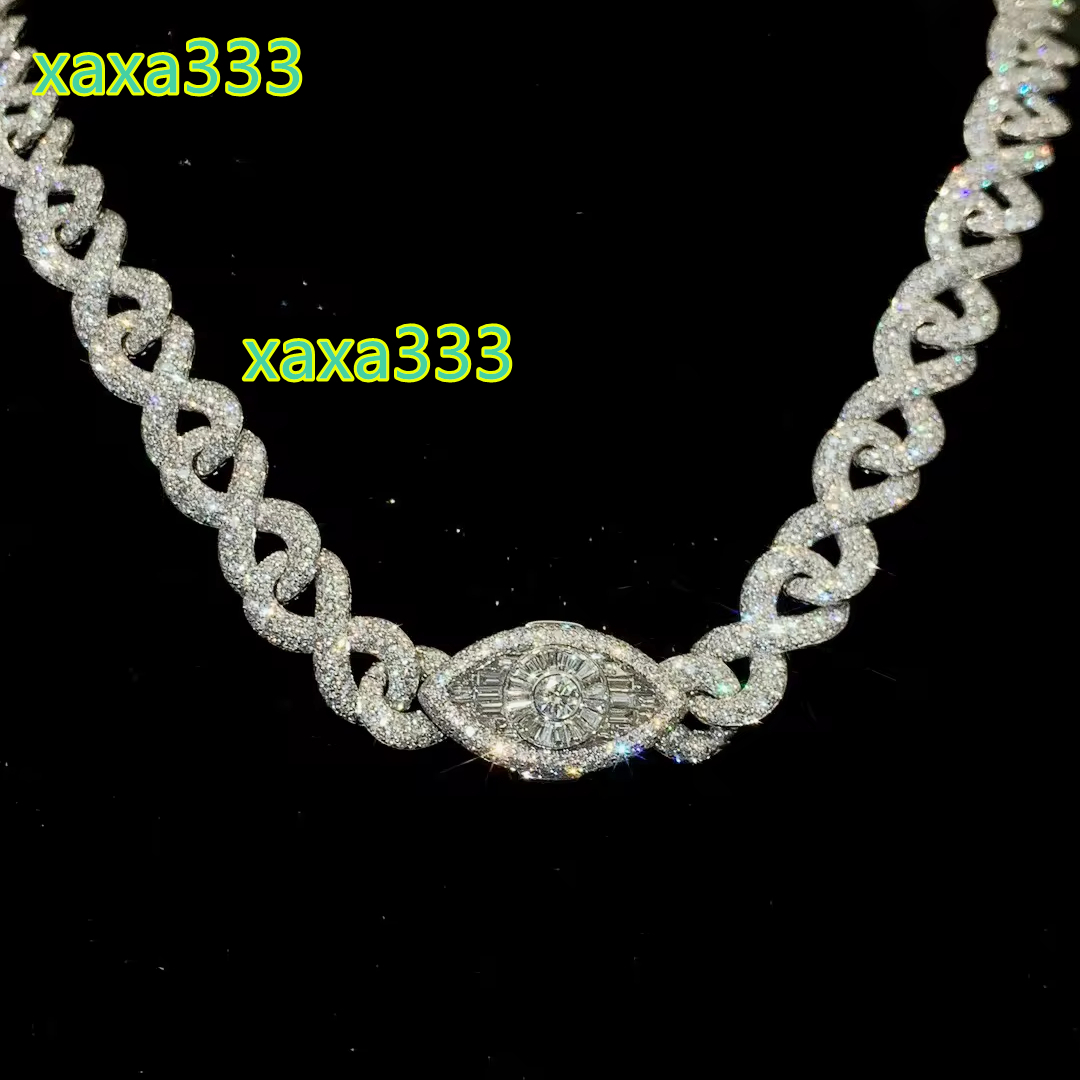 Custom Mens Demon Eye Cuban Chain 10K/14K/18K Gold Franco Bracelet CVD Lab Diamond Necklace Hip Hop Jewelry