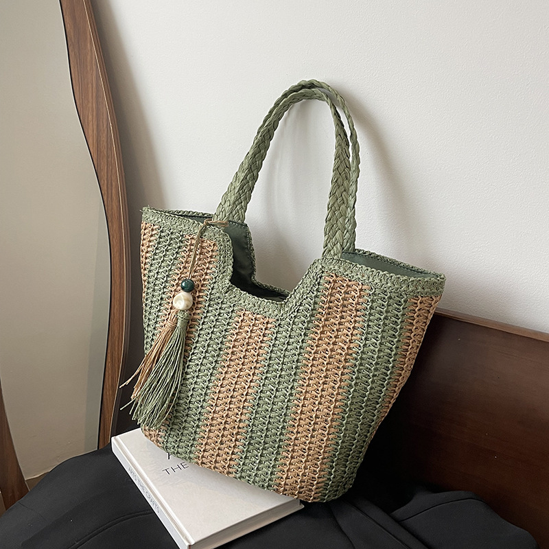Luxury Brand Designer Bag Casual Straw Bag For Women Large Capacity 2024 New Commuter Tote Bag Summer Woven Bag Beach Vacation Beach Bag