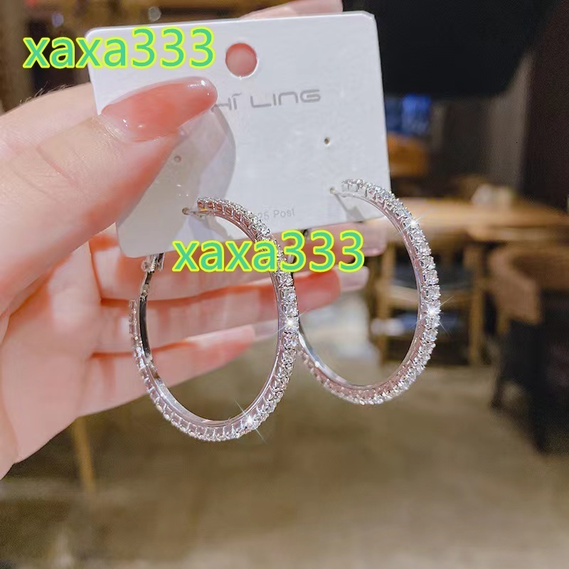 Gold Silver Hoop Earrings for Women Diamond Girl Earrings Wholesale N2412171