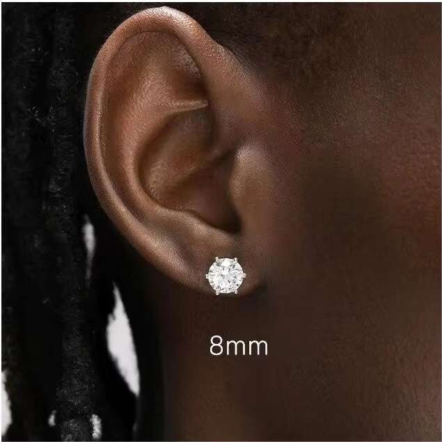 DE 4mm-8mm GRA D Color Mossanite Earrings Luxury Fine Jewelry 925 Sterling Silver VVS Moissanite Diamond Earring for Men Women