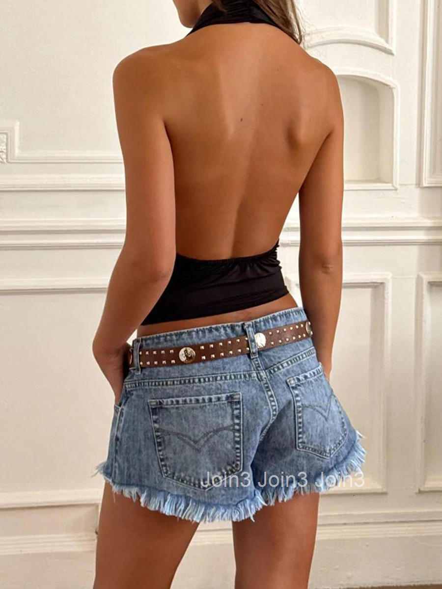 Womens V-neck Sleeveless Blouse Solid Color Ruffle Hem Tank Top Open Back Fit Shirt Summer Casual Cami Tops