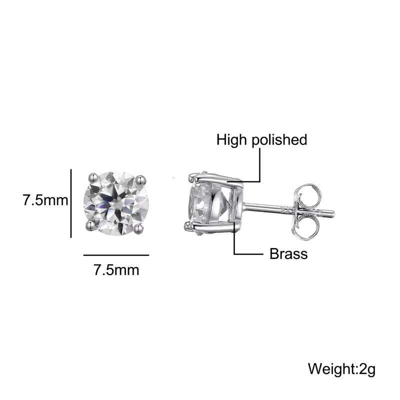 DE 4mm-8mm GRA D Color Mossanite Earrings Luxury Fine Jewelry 925 Sterling Silver VVS Moissanite Diamond Earring for Men Women