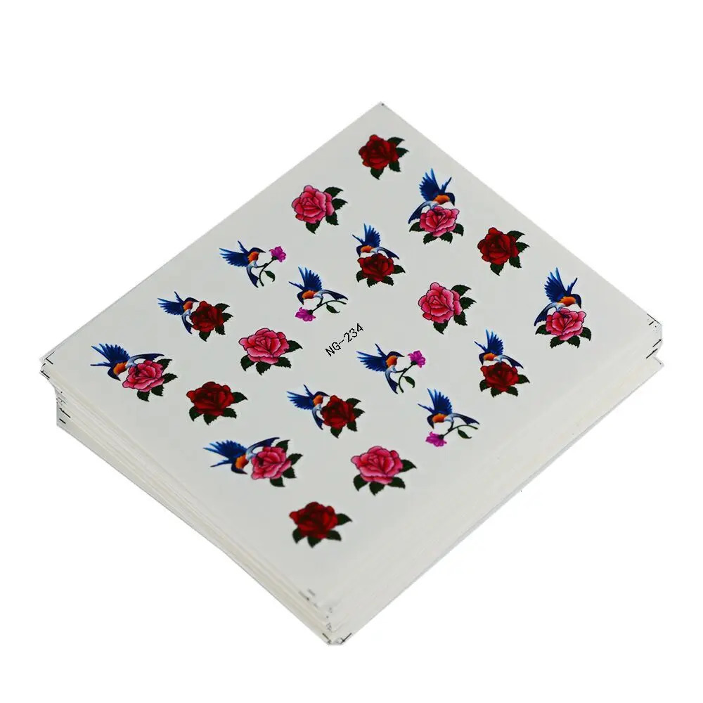 50 Sheets Nail Stickers Mixed ns Water Transfer Art Sticker Watermark Decals DIY Decoration for Beauty Manicure Tools 250605