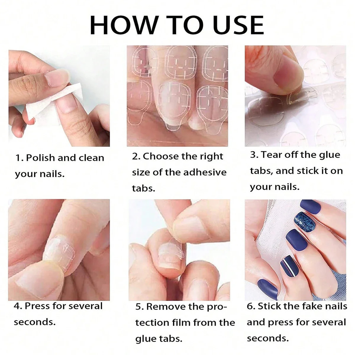 100Sheets2400Pcs Wearing Nail Manicure Special Super Sticky Jelly Glue Waterproof Back Sticker Invisible Doublesided Gel 250605