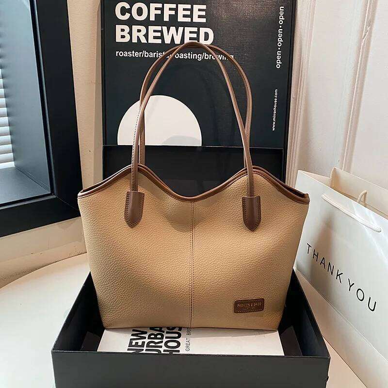 2025 Retro Convertible Tote Bag Women's Spacious Shoulder Purse Vintage Work Commute Minimalist Casual Crossbody Handbag