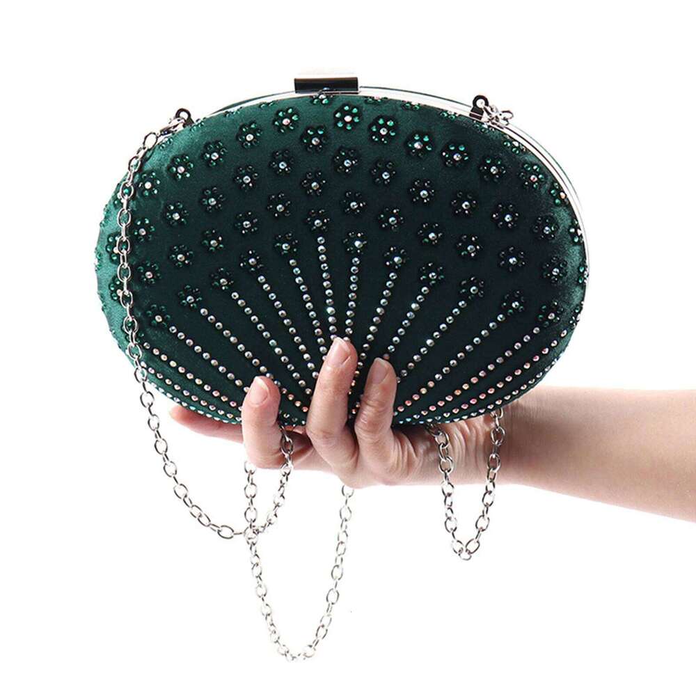 Female Simple Sparkling Evening Bag Buckle Design Wedding Handbag Birthday Gift