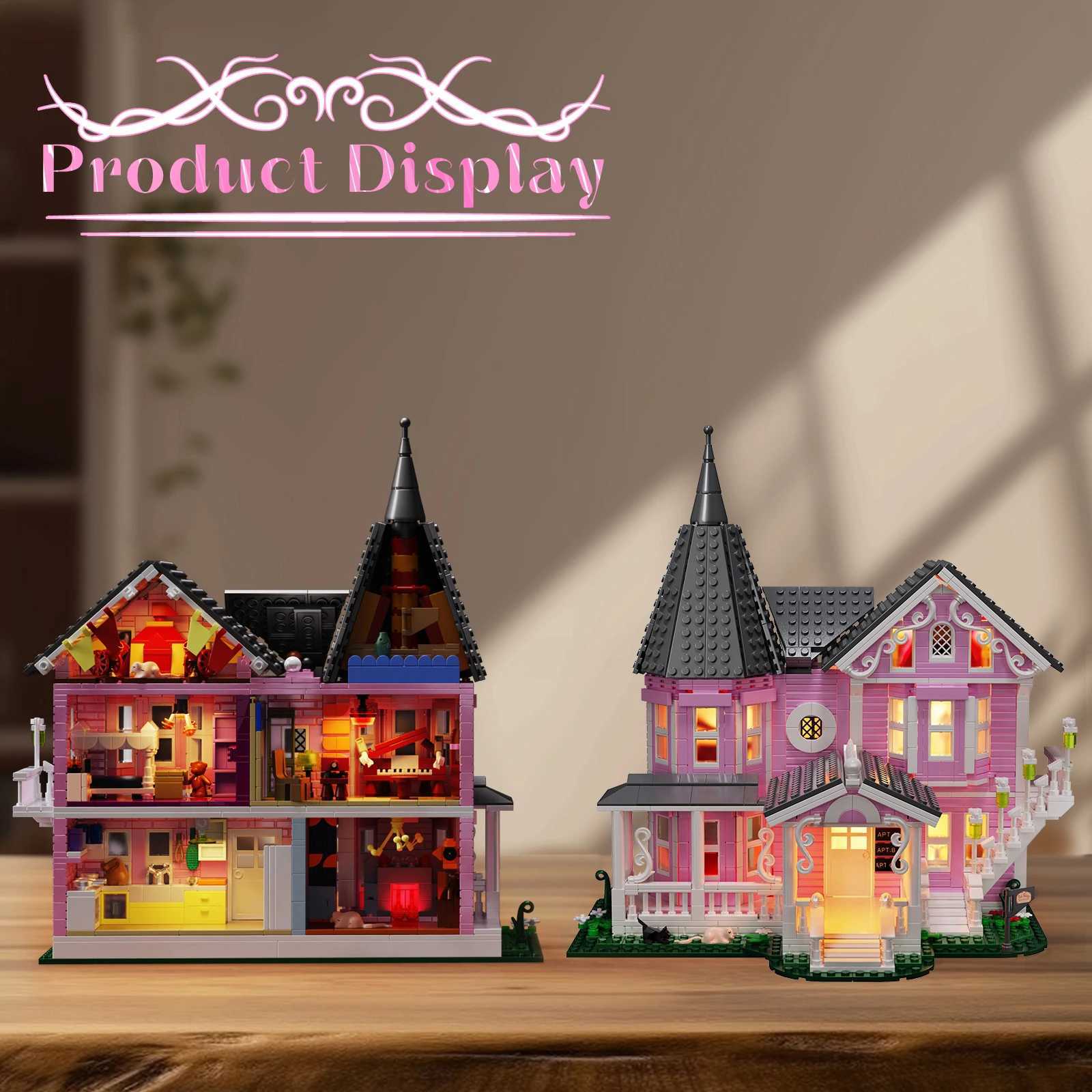 Coraline Pink Palace Apartment Building Block Set Ideas Movie Architecture Model Toys for Boys and Girls Christmas Gifts Z250607