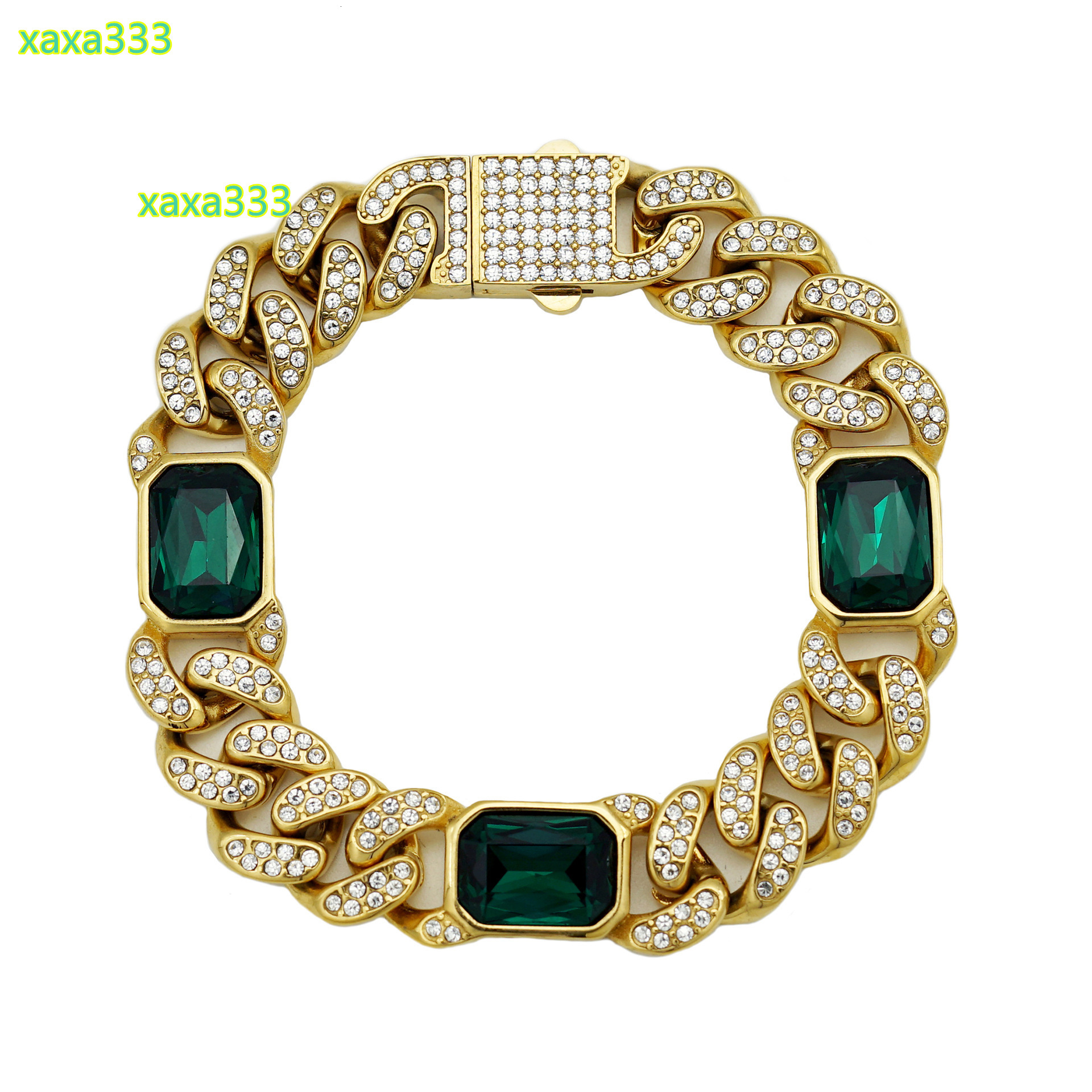 Stainless Steel Cuban Link Chain Mens Iced Out Miami Cuban Bracelet Silver Gold Bling Diamond Hip Hop Jewelry for Men Women